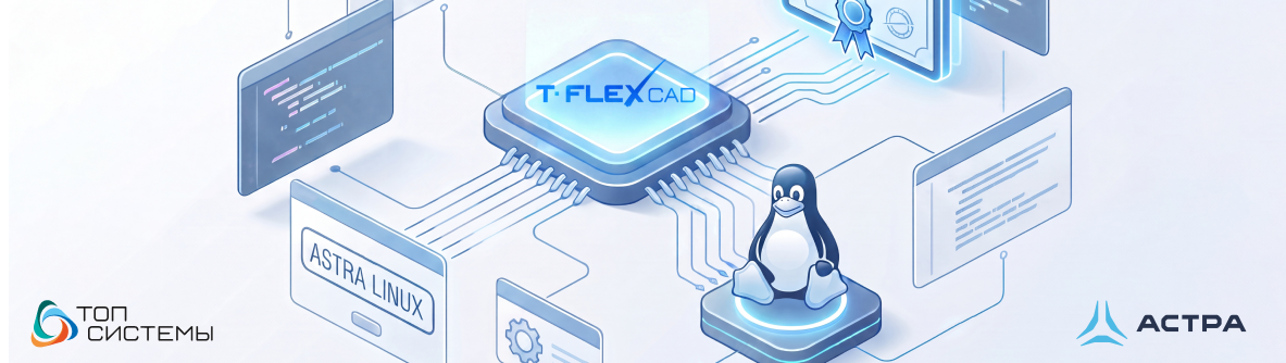 Компания «Топ Системы» и «Группа Астра» сертифицировали нативную версию T-FLEX CAD для операционной системы Astra Linux Компания «Топ Системы» и «Группа Астра» сертифицировали нативную версию T-FLEX CAD для операционной системы Astra Linux